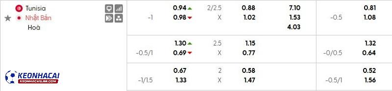 Tỷ lệ soi kèo nhà cái Tunisia vs Nhật Bản